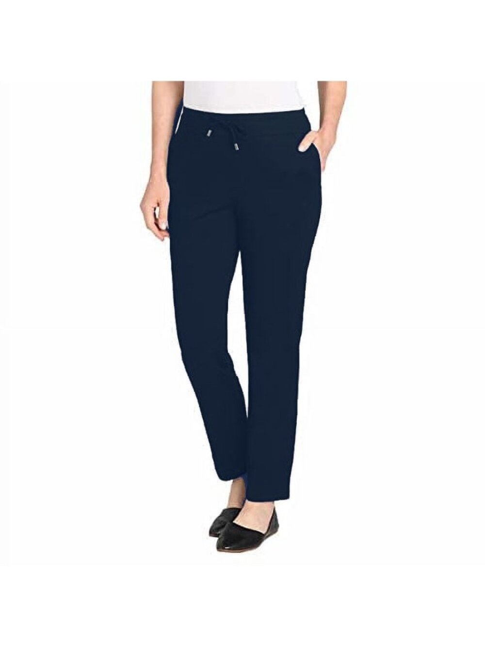 Dalia Women's Pull-On Pant with Drawstring Size XL Navy Blue